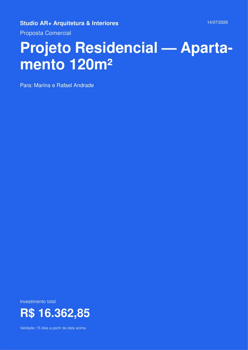 Capa da proposta em PDF